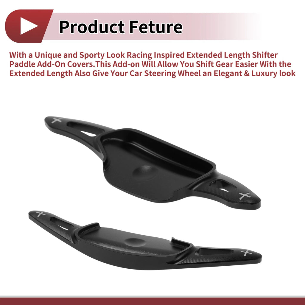 Set of 2 Black Aluminum Alloy Steering Wheel Paddles for Kia Sorento (2018)