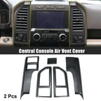 2X Carbon Fiber Pattern Central Console Air Vent Cover for Ford F-150 (2015–2019)