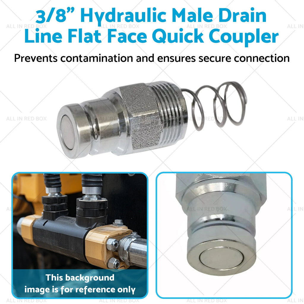 3/8" Hydraulic Male Drain Line Flat Face Quick Coupler for Bobcat