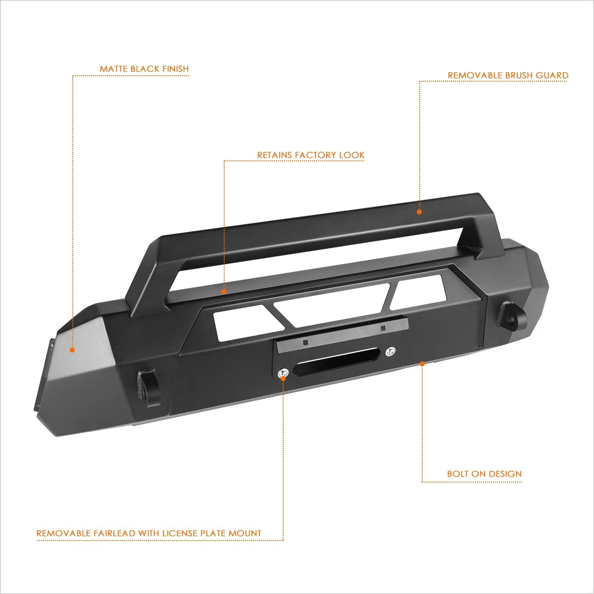 Offroad Front Center Mount Bumper for Toyota Tacoma (2016–2023)