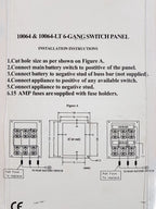 6 Switch Panel with Red LED Indicators for RWB2092 Marine