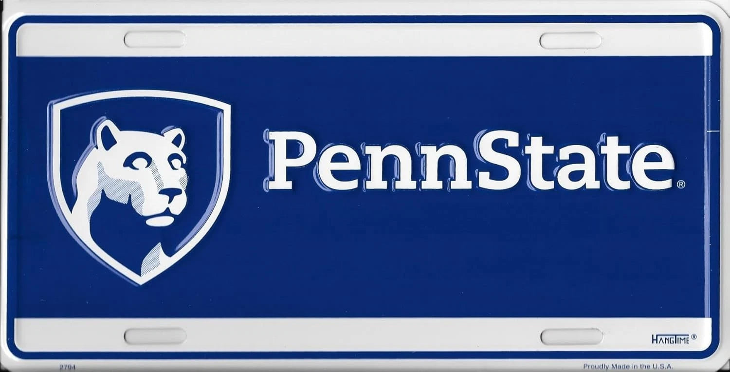 Penn State Nittany Lions Metal License Plate for Auto (Universal Fit)