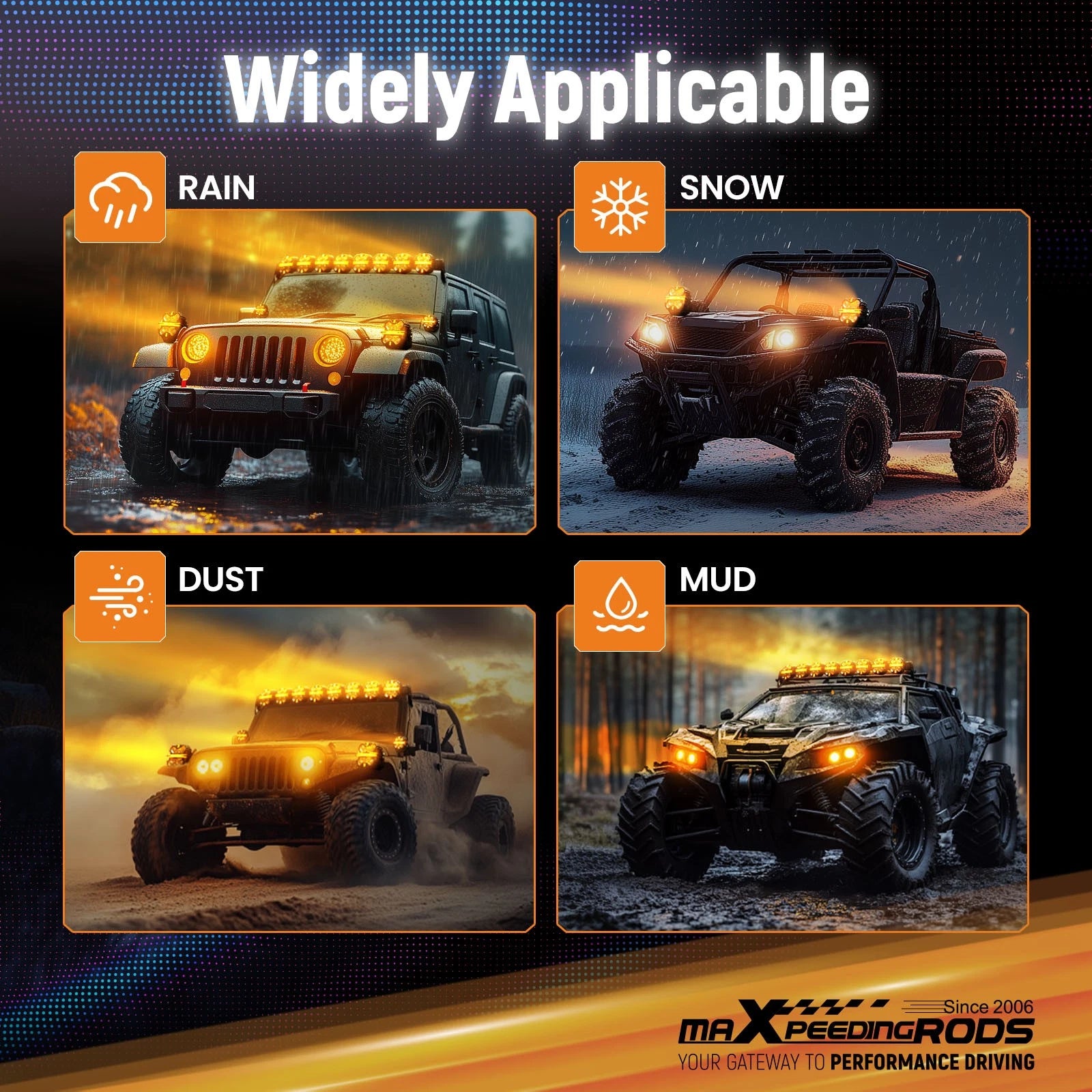 Driving Light Covers for maXpeedingrods 5" Square LED Lights (Waterproof)