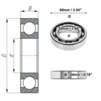 Deep Groove Ball Bearing 6210 for Scooter Skateboard Wheel (50x90x20mm)
