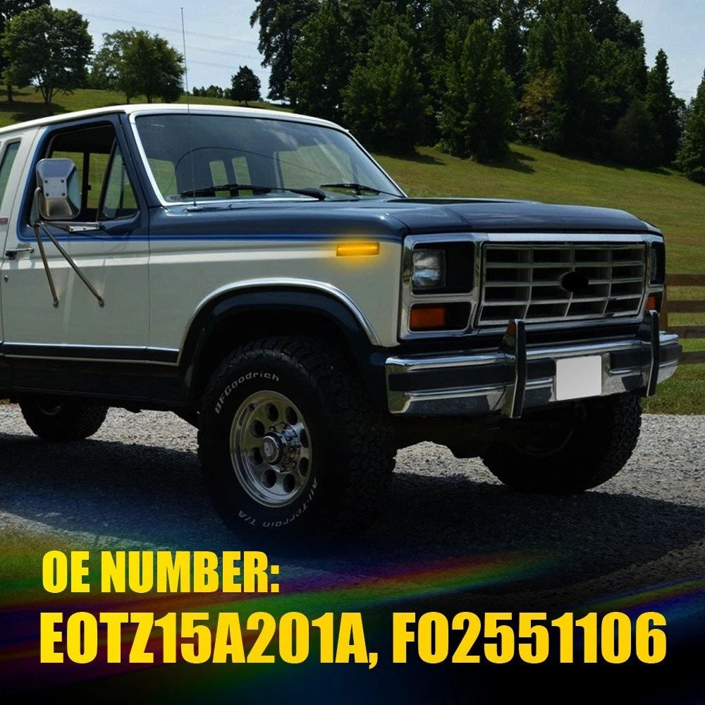 Smoke LED Bumper Side Marker Light for Ford Bronco F-150 F-250 F-350 (1980–1986)
