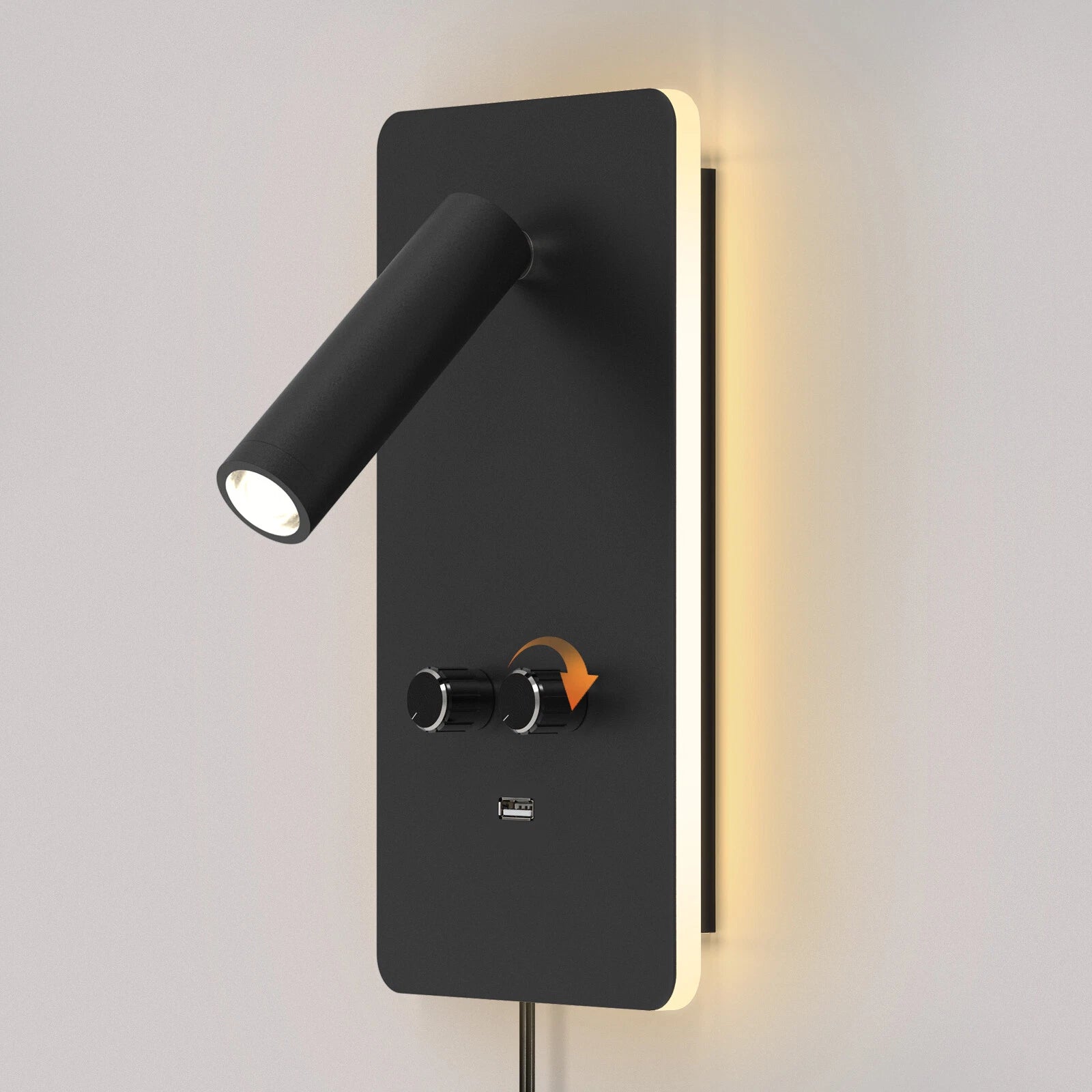 LED Wall Sconce Reading Spot Light for Bedroom (USB, Adjustable Angle)