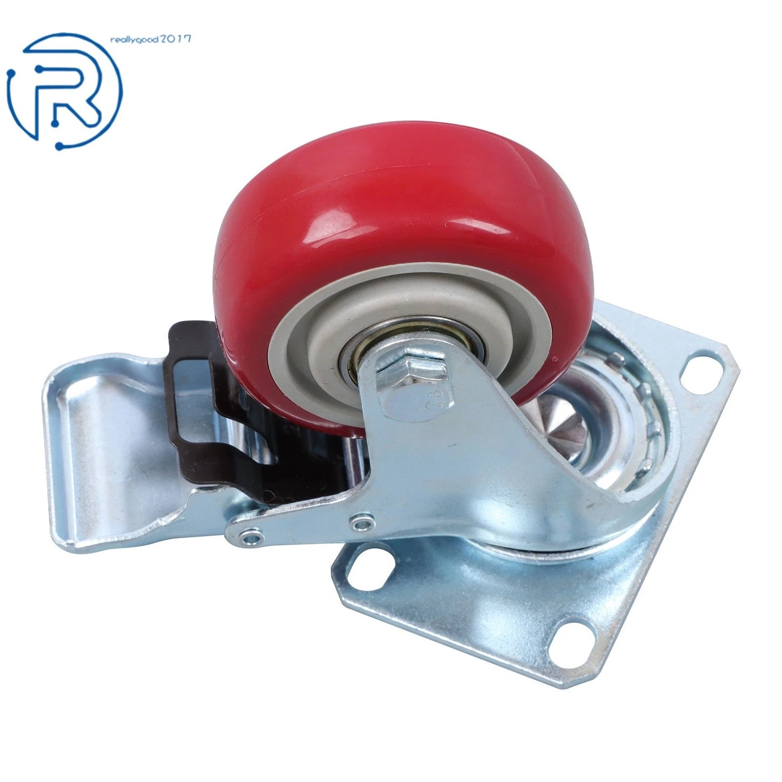 Set of 4 Heavy Duty Swivel Caster Wheels with Brake for Industrial Use