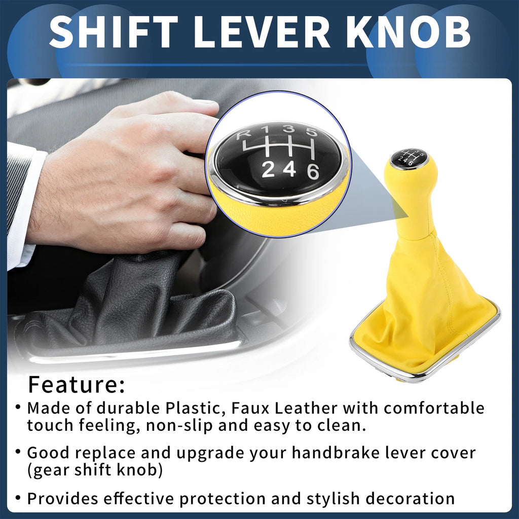 6 Speed Gear Shifter Knob with Cover for Volkswagen Bora Golf MK4 (1998–2007)