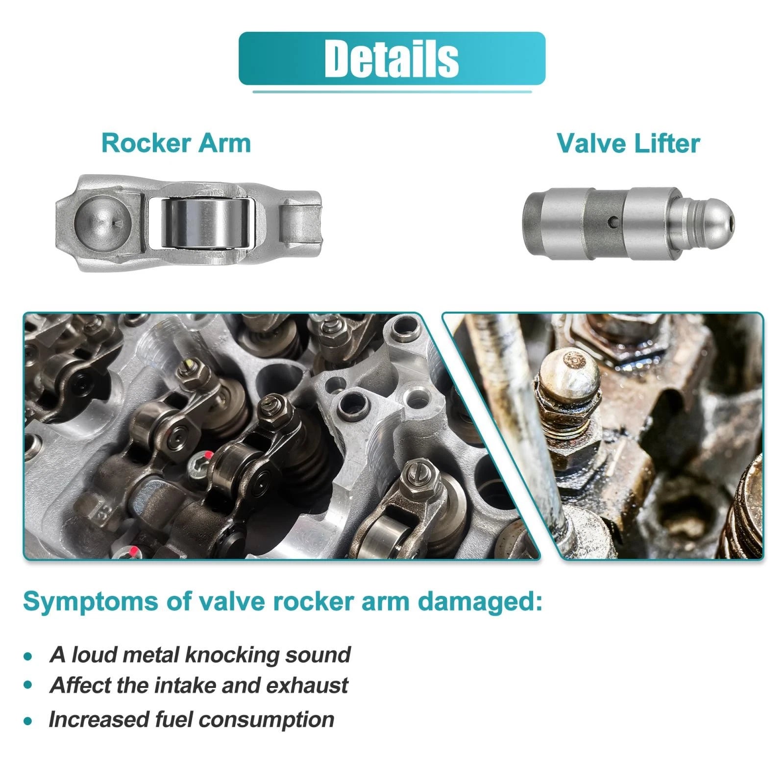 Rocker Arm and Valve Lifter Kit 12 Pcs for Chrysler 200 300 Dodge Charger (2011–2016)