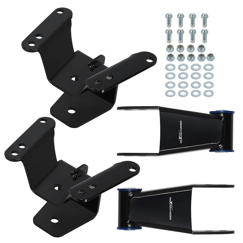 4 inch Drop Hanger & Shackles Lowering Kit for Chevy C10 2WD 73-87 Powder Coated