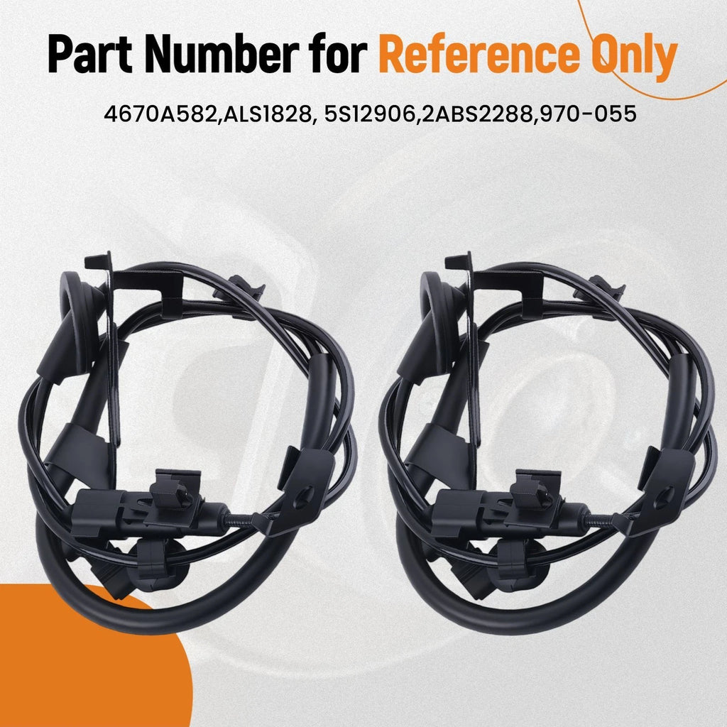 2X ABS Sensor Rear for Mitsubishi Outlander (2008–2013) 4670A581 970-055