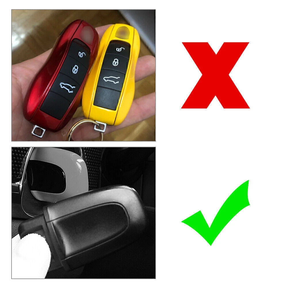 1x Blue ABS One Button Start Key Cover Case for Porsche Macan (2015–2023)