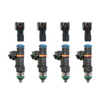 Set of 4 Bosch 0280158117 550cc EV14 Fuel Injectors with Adapters for