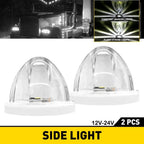 2X White Strobe LED Side Marker Lights for Heavy Duty Truck Trailer