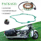 Stator Starter Solenoid Relay & Gasket for Yamaha Vstar 1100 (2004–2009)