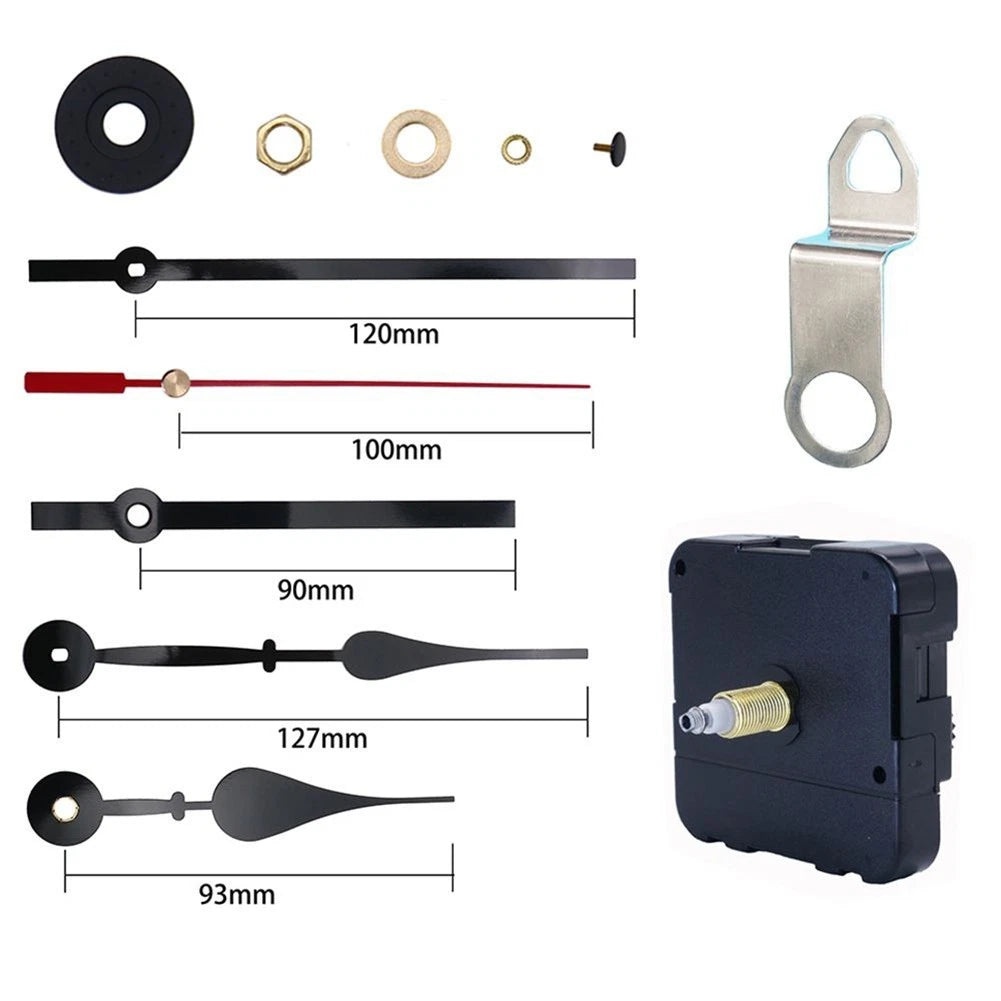 12pcs Wall Clock Repair Kit with Long Spindle Hands and Movement Motor