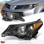Projector Headlight for RAV4 (2013–2015) OE Replacement Black Housing Amber Side