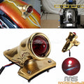 Brass Crocker Style LED Tail Light Assembly for Custom Harley Bobber