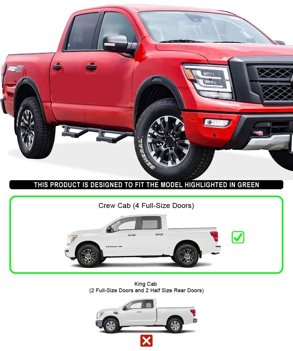 Stainless Steel Drop Armor for Nissan Titan Crew Cab (2004-2024)