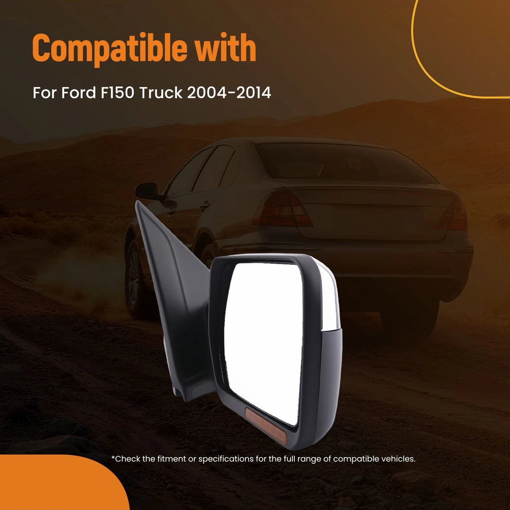 Right Rear View Mirror for Ford F150 (2004–2014) Heated Power 7L3Z17682AE LED Signal