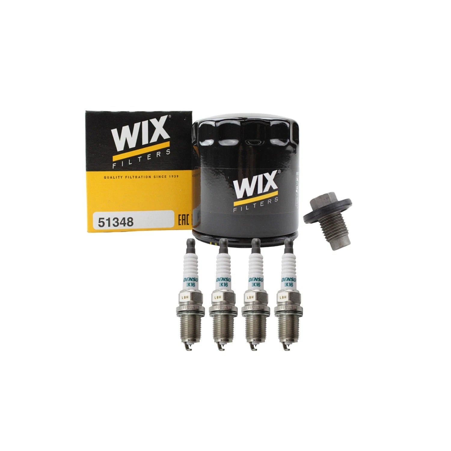Wix Engine Oil Filter & Denso 4 Iridium Spark Plugs for Stratus 2.4 L4 (1995–2006)