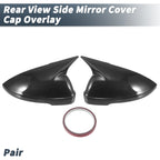Pair Rearview Mirror Cover Overlay Black Carbon Fiber for Volkswagen Passat (2012–2019)