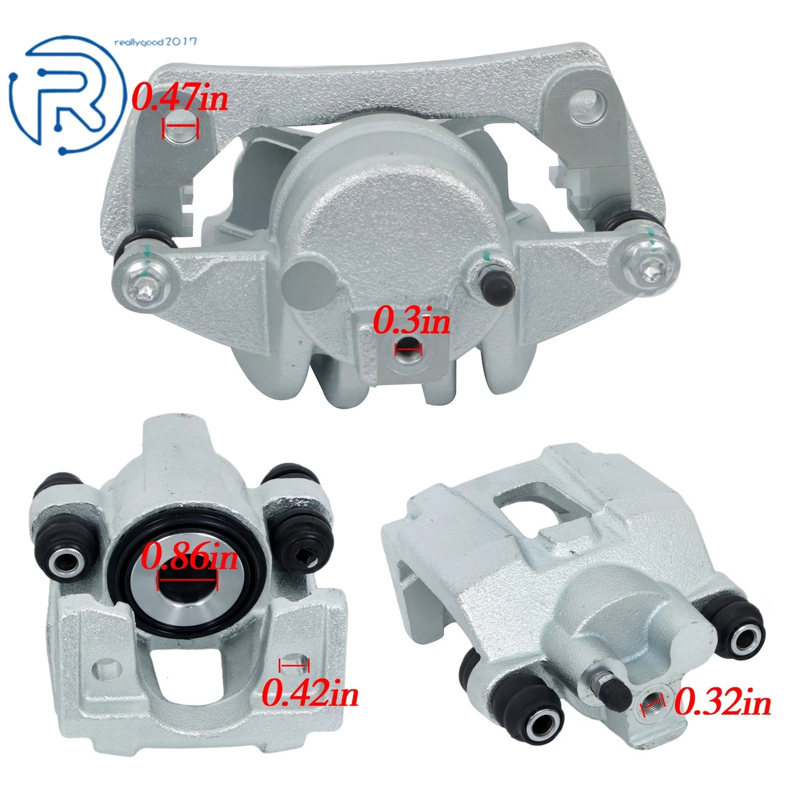 Set of 4 Brake Calipers for Jeep Liberty 2.4L 2.8L 3.7L (2003–2007)