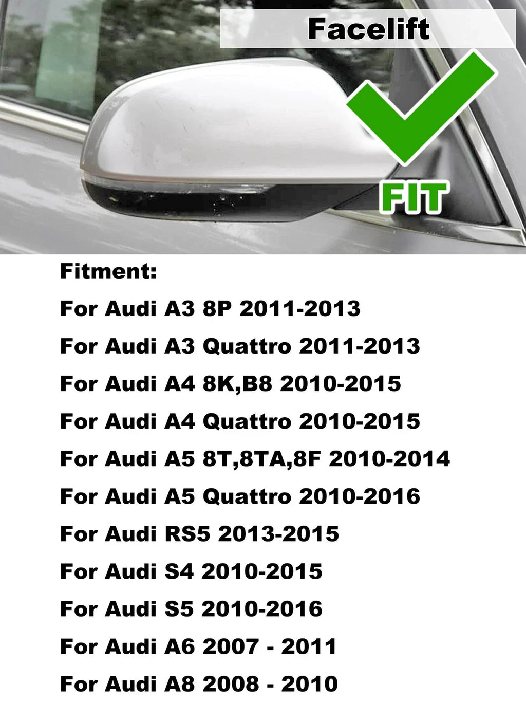 Dynamic LED Side Mirror Lamp Turn Signal for Audi A3 A4 S4 A5 S5 RS5 A6 A8