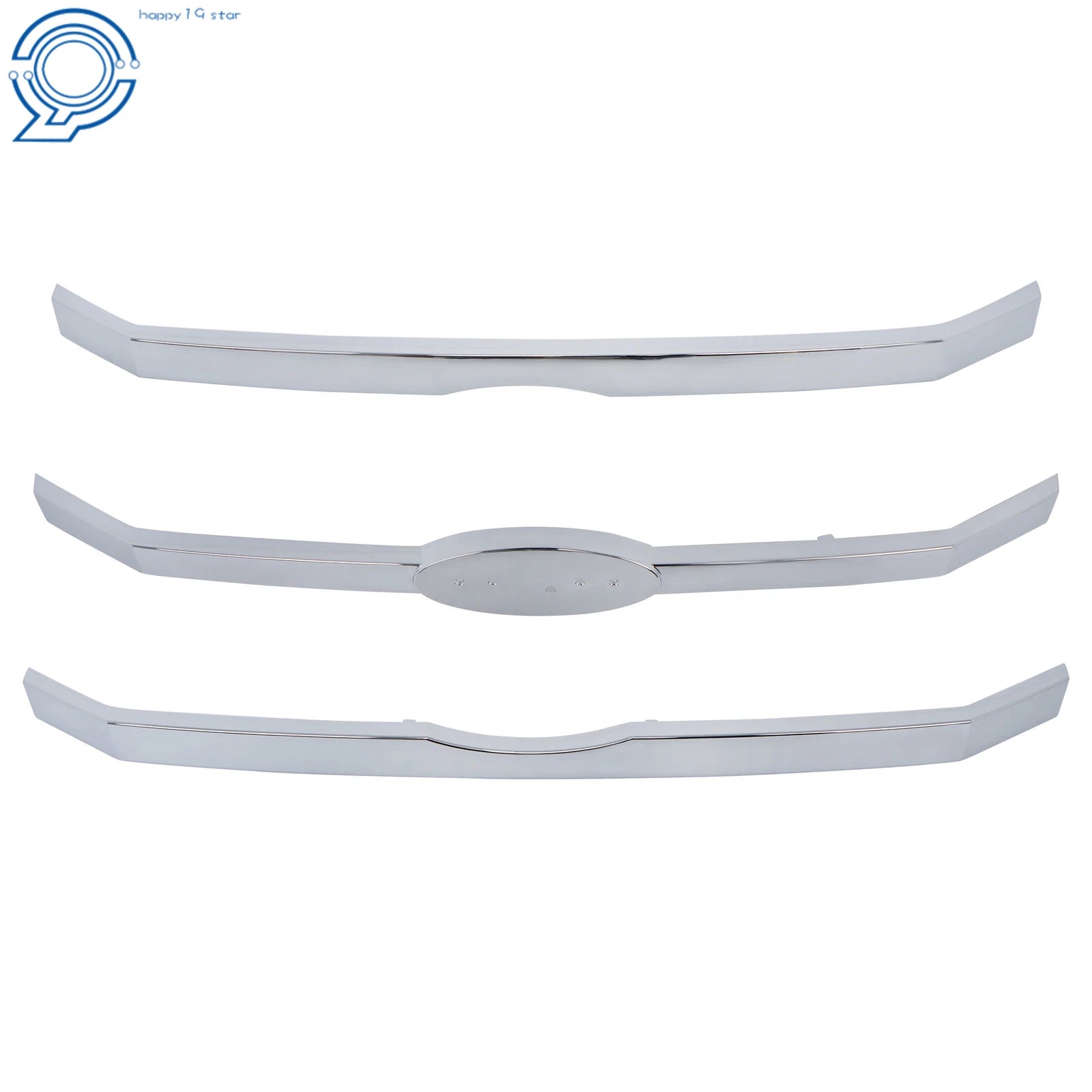 Set of 3 Chrome Front Upper Grille Bars Insert for Ford Flex (2009–2012)