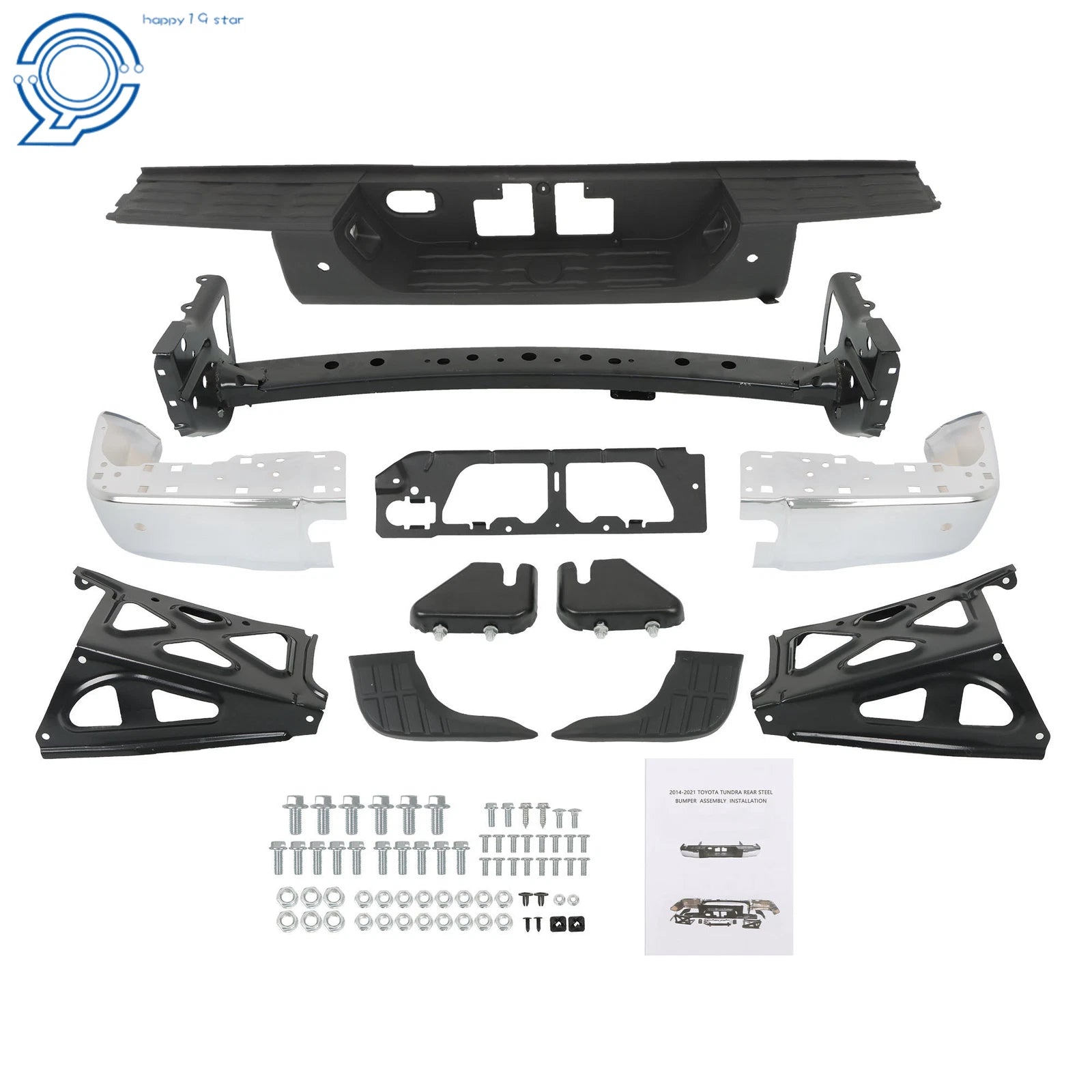Steel Chrome Rear Step Bumper for Toyota Tundra (2014–2021)