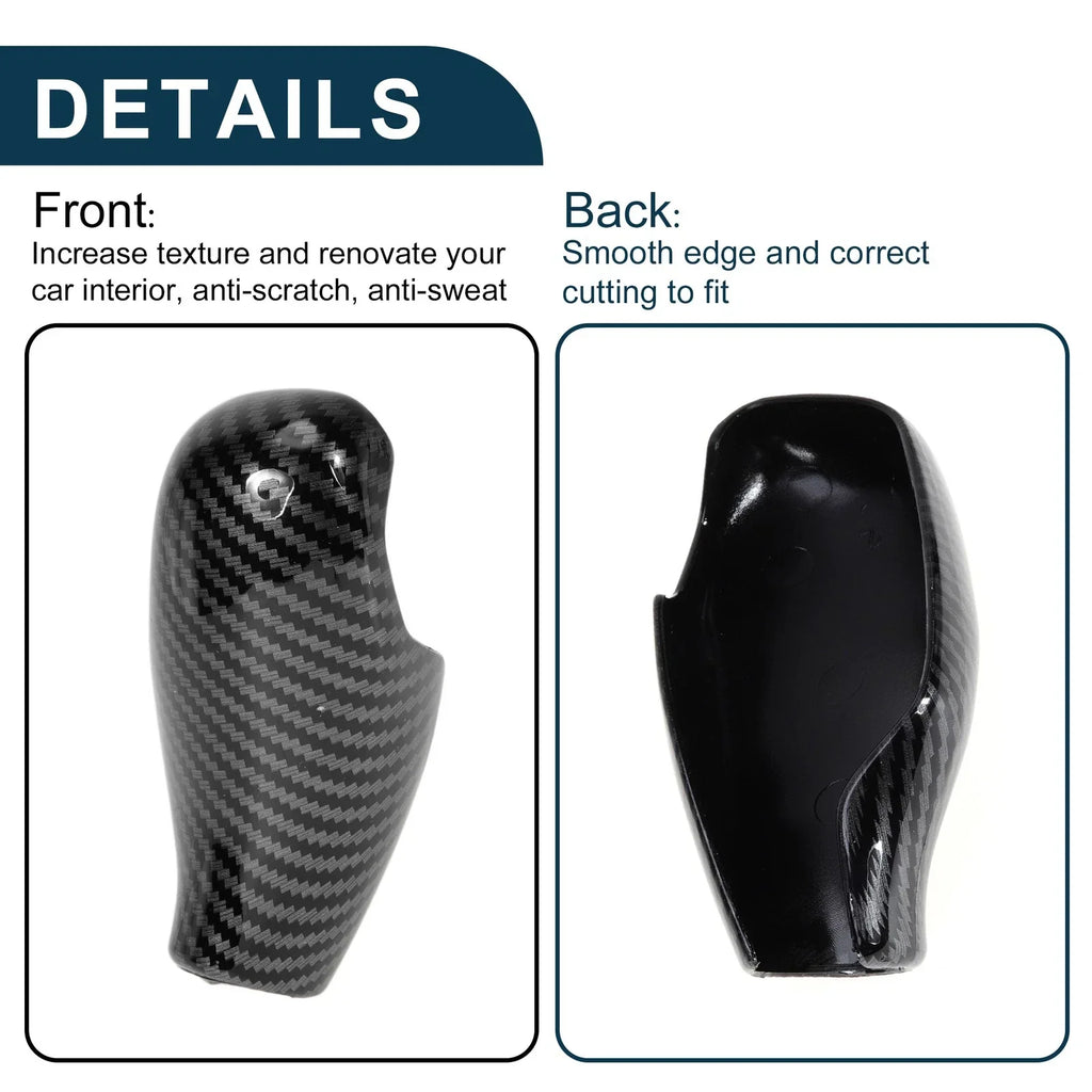 Gear Shift Knob Cover Decal Sticker for BMW 5/6/7 Series Carbon Fiber Black