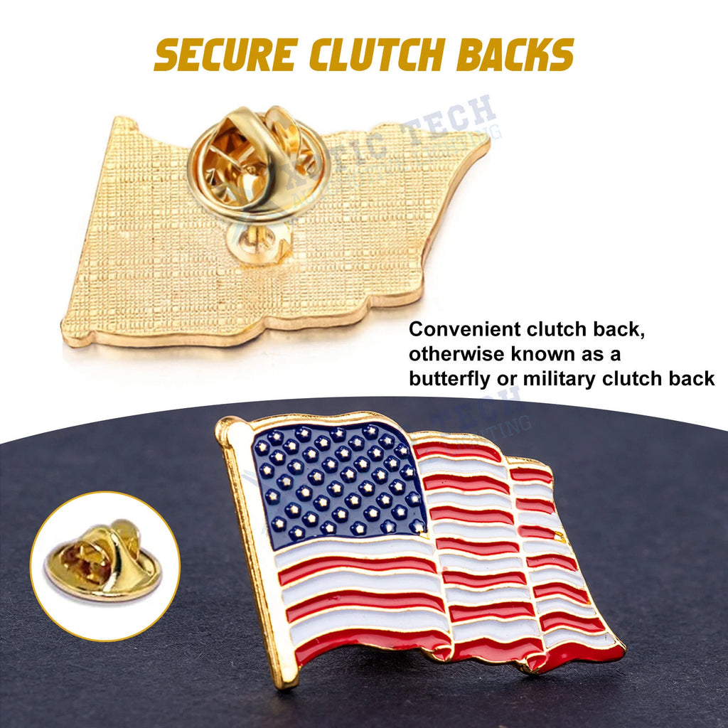 2-Pack Trump 2024 Take America Back Waving Flag Enamel Lapel Pin (2024-2024)