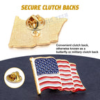 2-Pack Trump 2024 Take America Back Waving Flag Enamel Lapel Pin (2024-2024)