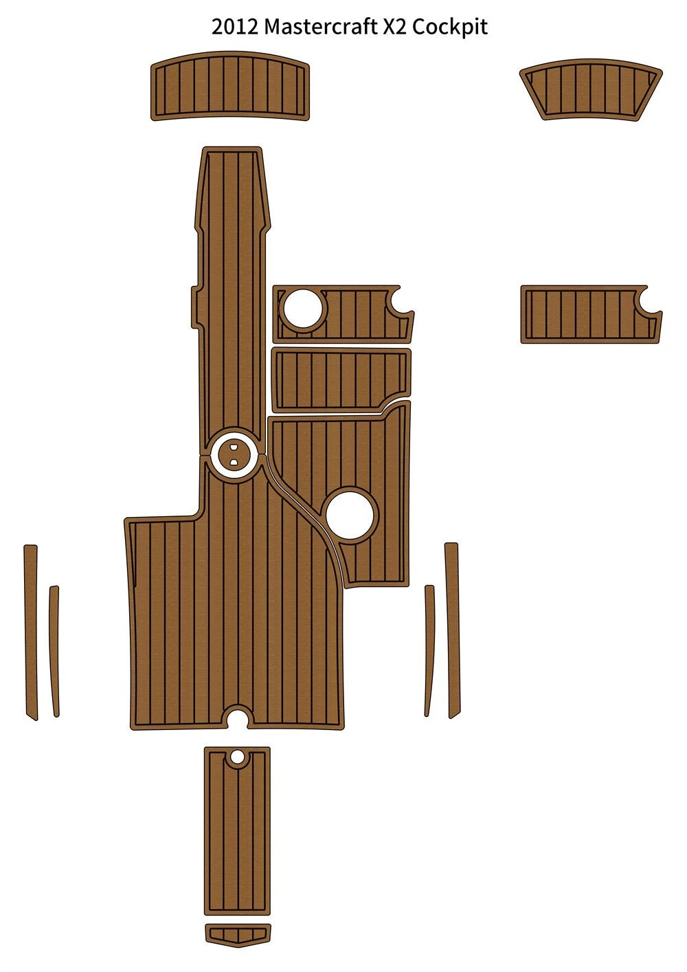 Cockpit Pads for Mastercraft X2 (2012) - EVA Foam Faux Teak Decking Mat