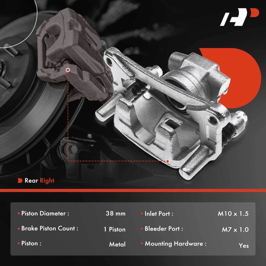 Rear Right Disc Brake Caliper with Bracket for Mitsubishi Lancer (2009-2017)