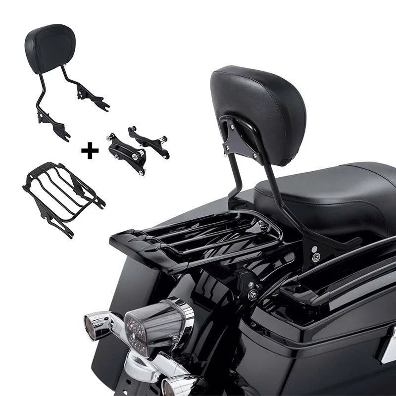 Sissy Bar Backrest Luggage Rack Docking Kit for Harley Touring (2014–2025)