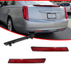 Pair of Red Lens Rear Bumper Reflector Lights for Cadillac XTS (2013–2017)