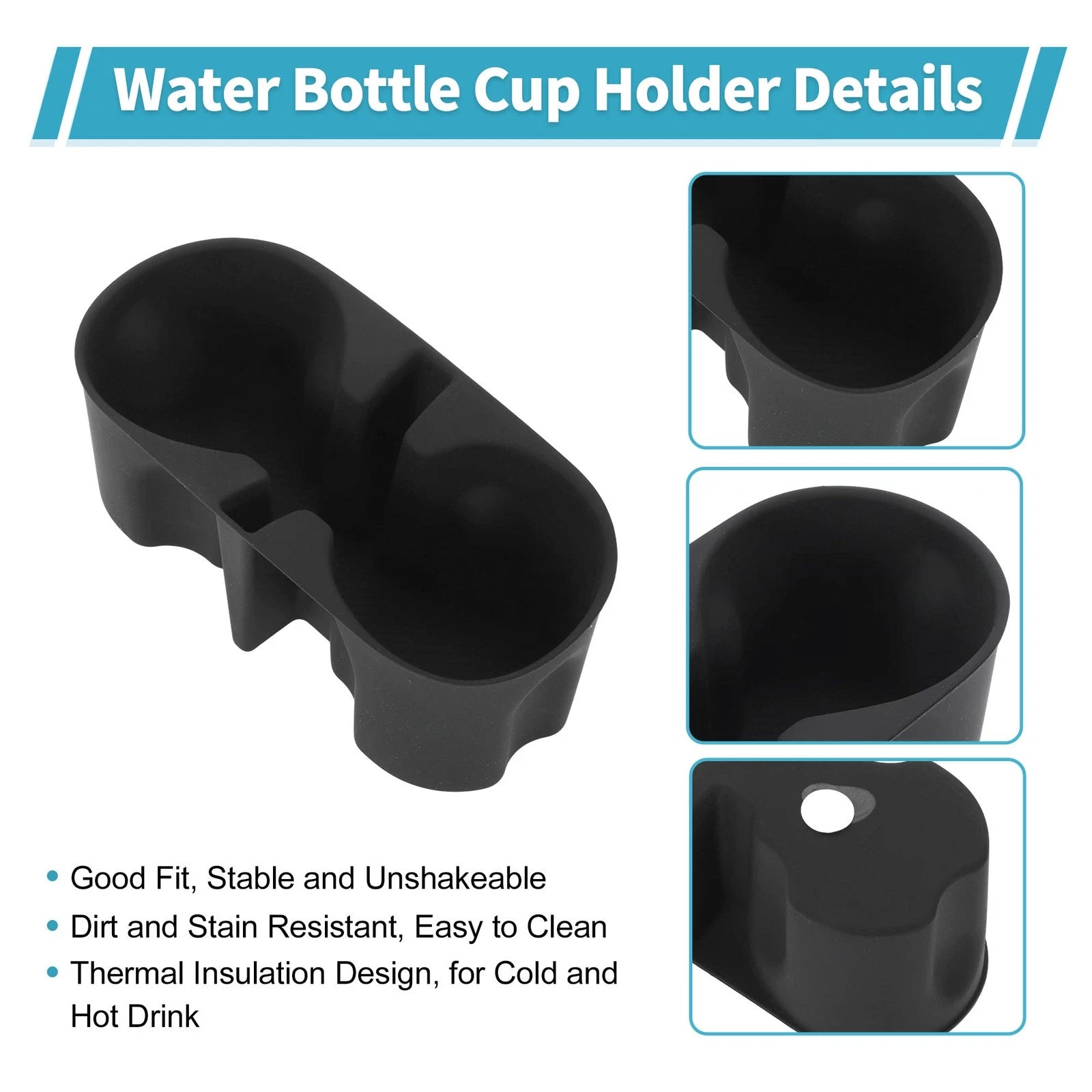 Center Console Cup Holder Organizer for Chevy Colorado (2023–2026) ABS Black
