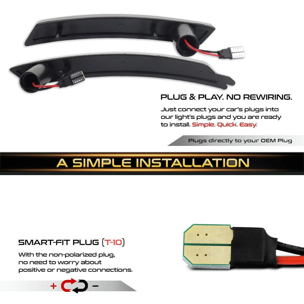 Set of 4 Ice Blue LED Side Marker Lights for Mini Cooper (2007–2013)