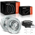 Rear Drilled Brake Rotors & Ceramic Pads for Saab 9-3 (2004–2011)