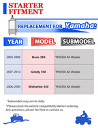 Starter for Yamaha Grizzly 350 (2007–2014) YFM350 with Relay & Switch