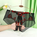Set of 4 Floral Mesh Seamless Briefs Panties for Women