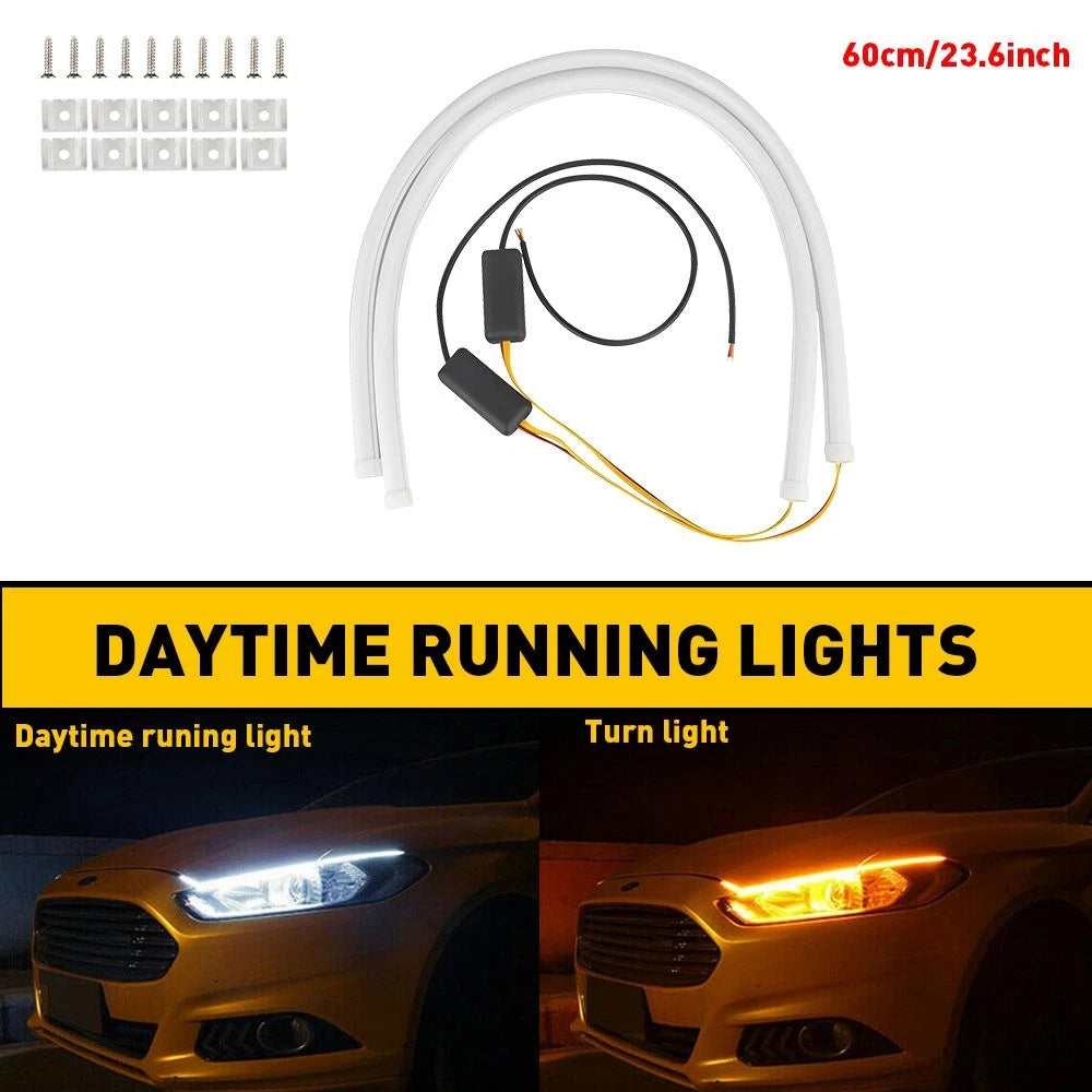 2pcs Switchback DRL Turn Signal Light for Truck Car SUV
