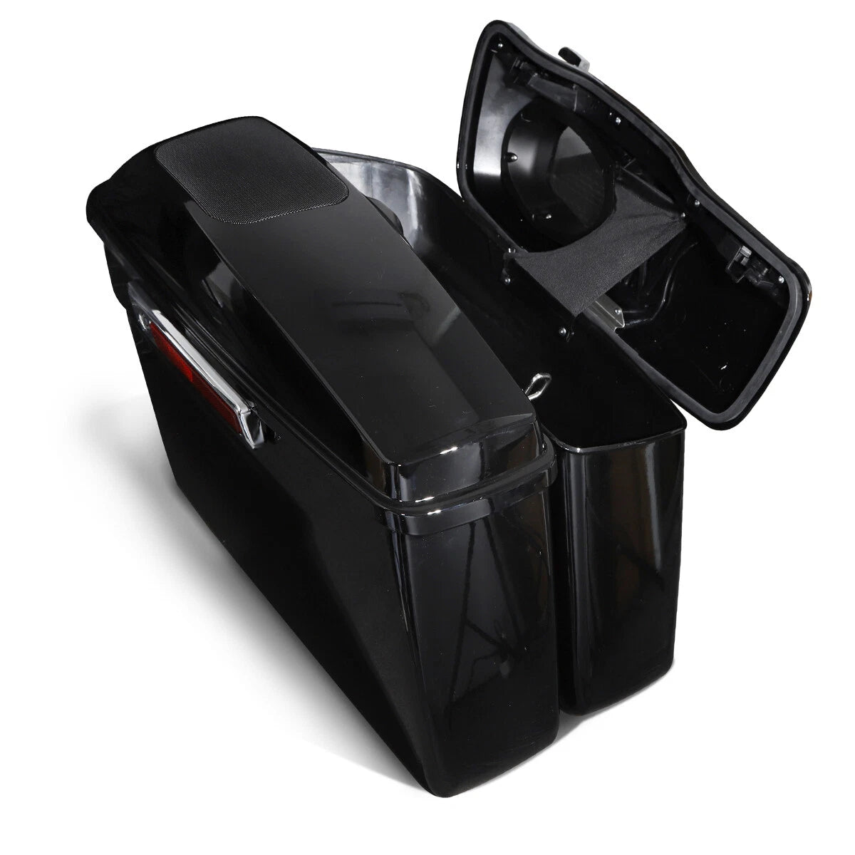 Vivid Black Hard Saddlebags with 6x9" Speaker Lid for Harley Touring (2014–2023)