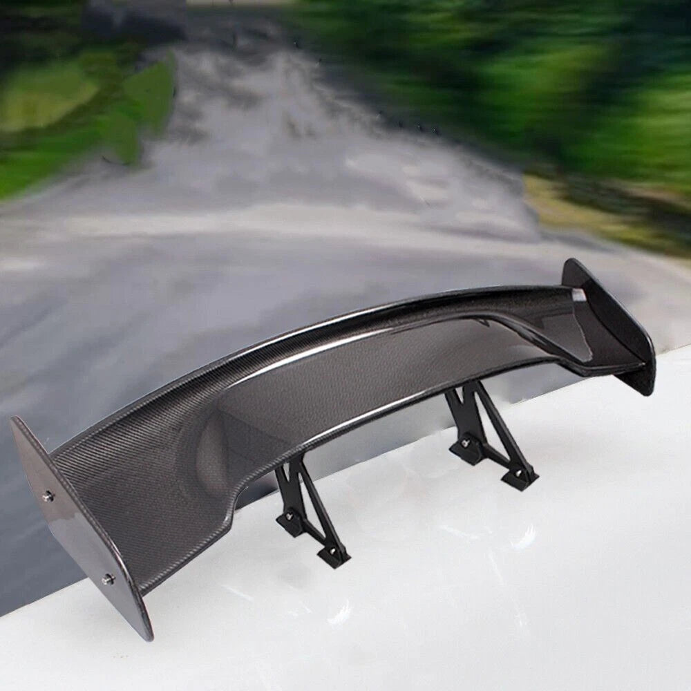 Universal 57" JDM Racing GT RS Carbon Fiber Rear Trunk Spoiler Wing