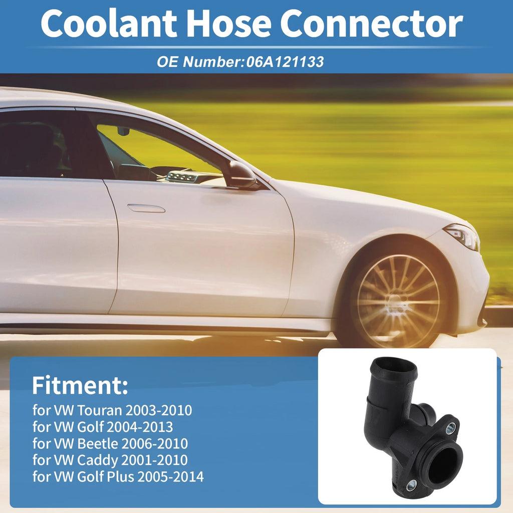 Engine Coolant Hose Connector for VW Touran (2003–2010) No. 06A121133 Black