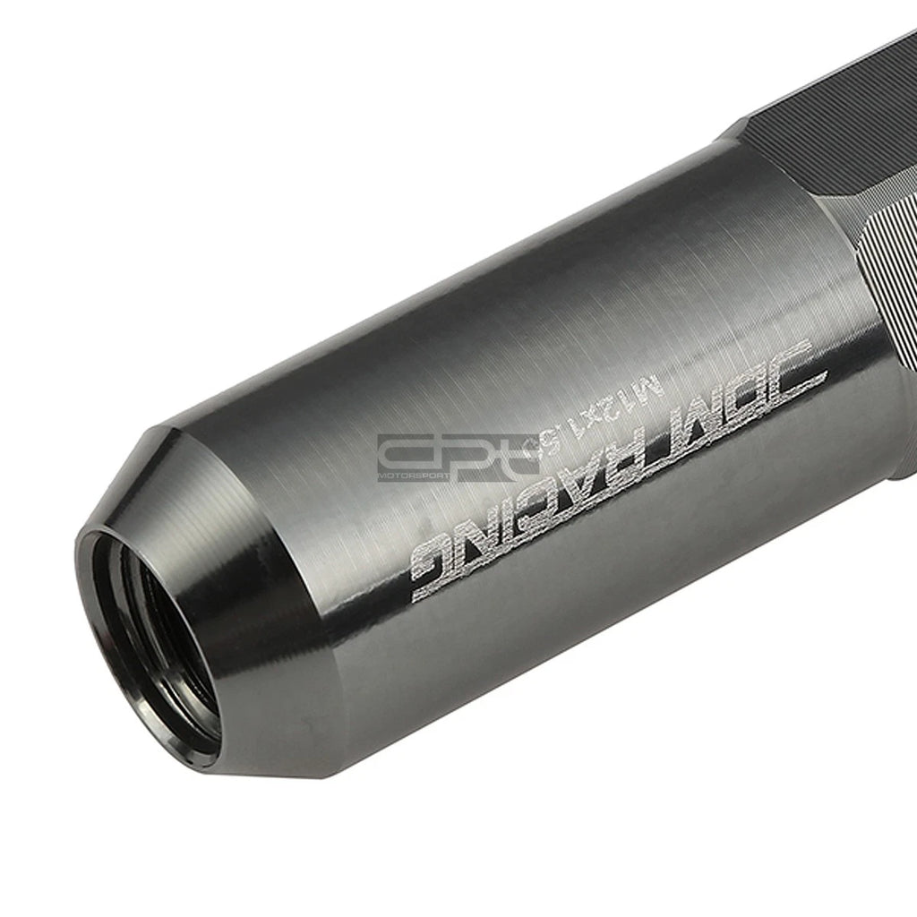 Set of 20 M12X1.5 107mm Tall Gun Metal Aluminum Spiked Lug Nuts + Adapter