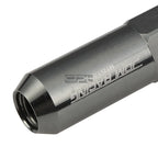 Set of 20 M12X1.5 107mm Tall Gun Metal Aluminum Spiked Lug Nuts + Adapter