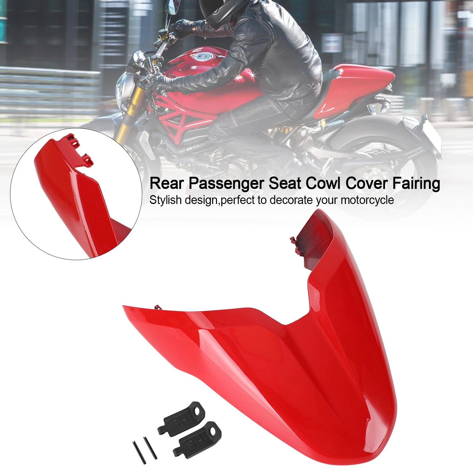 Rear Passenger Seat Cover Fairing for Ducati Monster 797 821 1200 (2017–2020)