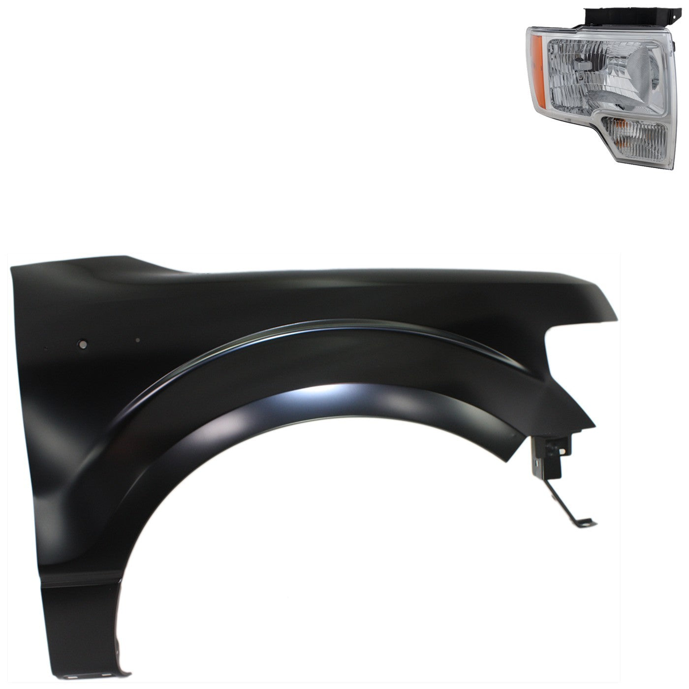 Fender Kit for Ford F-150 (2009–2014) Black CAPA Front Passenger Side